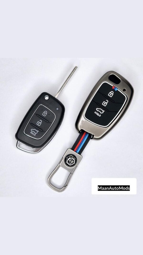 HYUNDAI F3A Car Key Premium Case Metal & Silicone (Pack of 1)