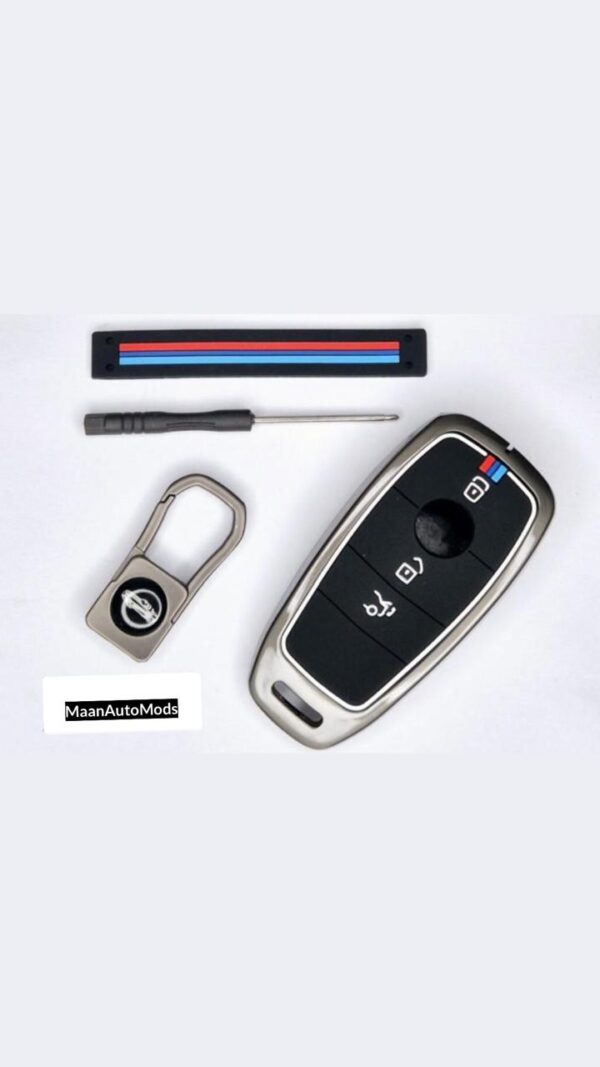 MERCEDES B3 Car Key Premium Case Metal & Silicone (Pack of 1)